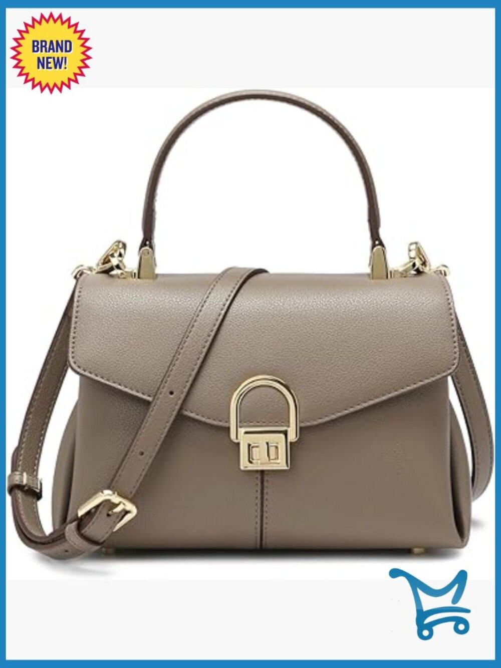 Leather Top Handle Tote Satchel Shoulder Bag with Zipper Pockets